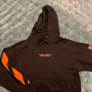Beast Black Hoodie with Orange Accents